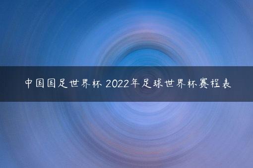 中国国足世界杯 2022年足球世界杯赛程表