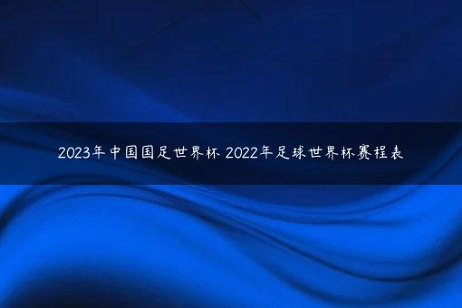 2023年中国国足世界杯 2022年足球世界杯赛程表