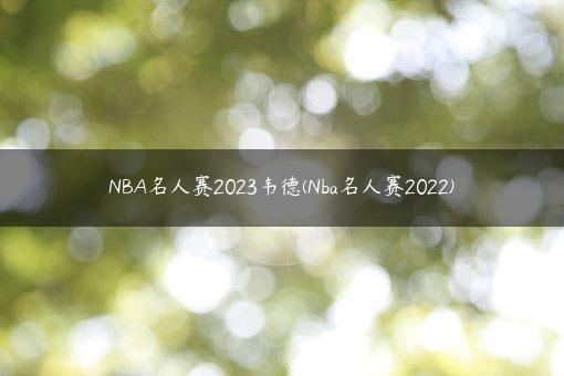 NBA名人赛2023韦德(Nba名人赛2022)